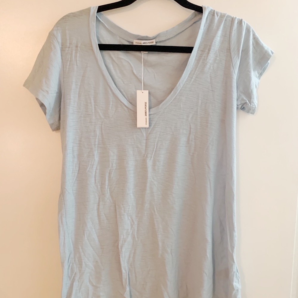 NWT James Perse crew T-shirt Tee blue round scoop